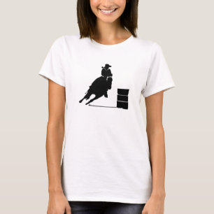 Rodeo Theme Cowgirl Barrel Racing Silhouette T-shirt