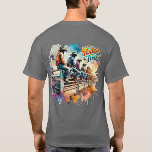 Rodeo Time Cowboys Zittend op Rodeo Bucking Chutes T-shirt