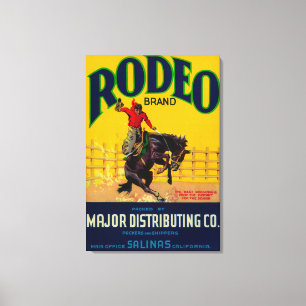 Rodeo Vegetable LabelSalinas, CA Canvas Afdruk