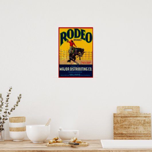 Rodeo Vegetable LabelSalinas, CA Poster (Keuken)