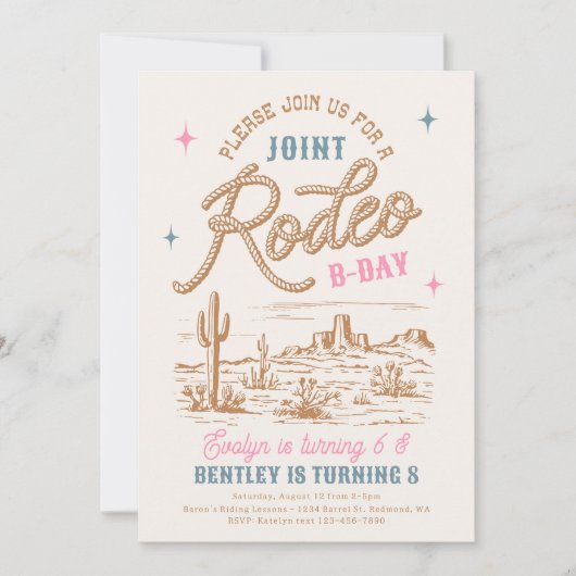 Rodeo verjaardagsuitnodiging kaart (Voorkant)