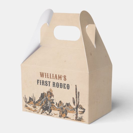 Rodeo Western Cowboy 1e verjaardagsfeestje Bedankdoosjes (Voorkant Zijde)