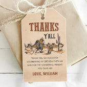 Rodeo Western Cowboy 1e verjaardagsfeestje Cadeaulabel