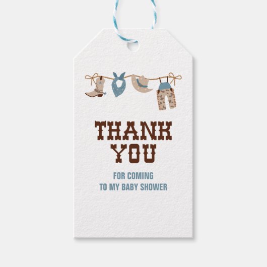 Rodeo Western Cowboy Baby shower Cadeaulabel (Voorkant)
