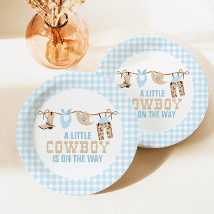 Rodeo Western Cowboy Baby shower Paper Borden Papieren Bordje