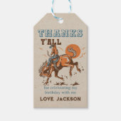 Rodeo Western Cowboy Verjaardag Dank u Cadeaulabel (Voorkant)