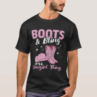 Rodeo Western Land Zuidelijke Koe Laarzen Bling T-shirt