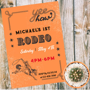 Rodeo Western Riding Cowboy Country Verjaardag  Kaart