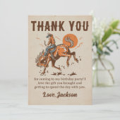 Rodeo Westerne Cowboy Verjaardag Dank u kaart (Staand voorkant)