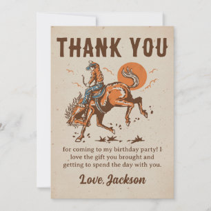 Rodeo Westerne Cowboy Verjaardag Dank u kaart