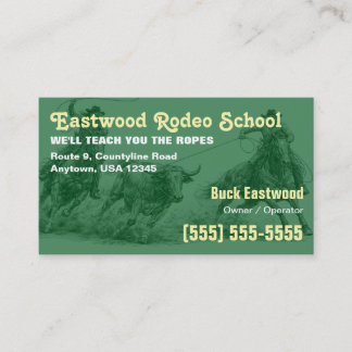 Rodeoschool | Cowboy Roping Instructeurkaart Visitekaartje