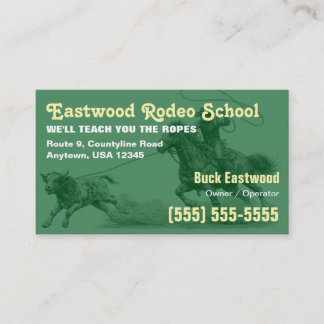 Rodeoschool | Cowboy Touwtrekken Instructeurkaart Visitekaartje