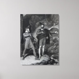 Roderick Dhu en een Clansman Canvas Afdruk