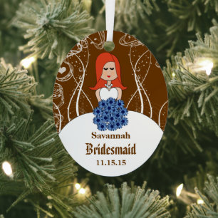 Rodhead Weddenschap Gwn Bridesmaid kiest kleuren Metalen Ornament