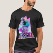 Rodin Het Denker Standbeeld - Vaporwave Esthetisch T-shirt (Voorkant)