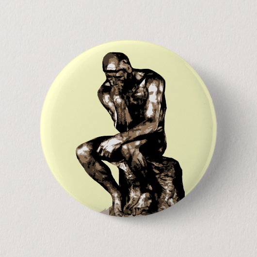 Rodin "The Thinker" - Button (Voorkant)