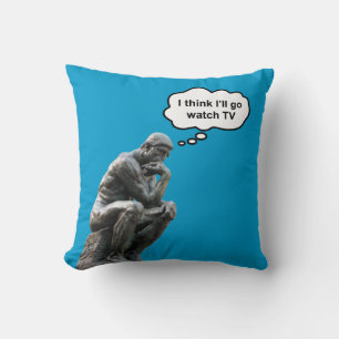 Rodin's Denkerbeeld - Ik denk dat ik tv ga kijken Kussen