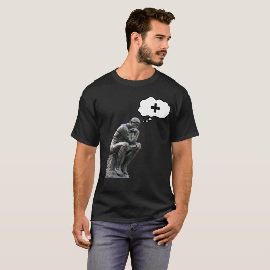Rodin's Dinkerbeeld - Positief denken T-shirt (Voorkant volledig)