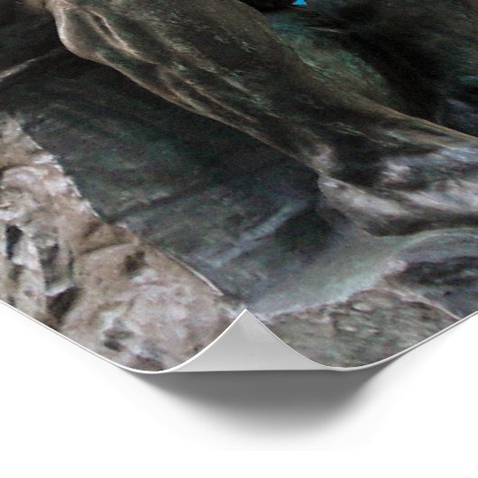 Rodin's Thinkerbeeld - Ik denk dat ik tv ga kijken Poster (Hoek)