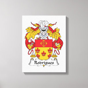 Rodrigues Family Crest Canvas Afdruk