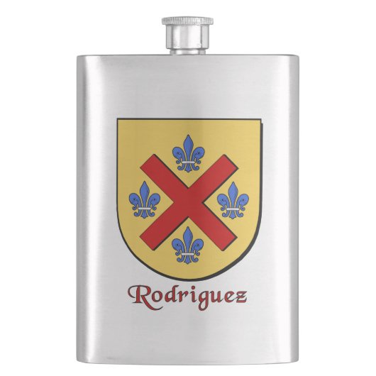 Rodriguez Heraldic Shield Heupfles (Voorkant)