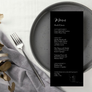ROE Black & White Eenvoudig Trouwdiner Menu
