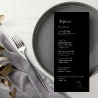 ROE Black & White Simple Weight Dinner Menu