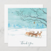 Roe Deer Group in Winter Bedankkaart (Voorkant / Achterkant)