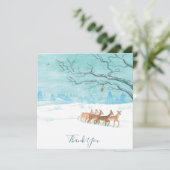 Roe Deer Group in Winter Bedankkaart (Staand voorkant)