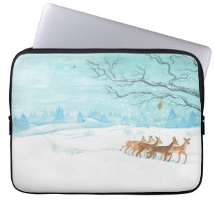 Roe Deer in de winter Laptop Sleeve