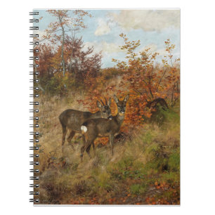 Roe Deer Met Herfstbladeren  Wildlife Notitieboek