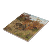 Roe Deer Met Herfstbladeren Wildlife Tegeltje (Zijkant)