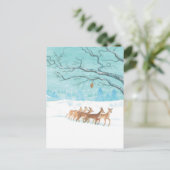 Roe Deer Winter Briefkaart (Staand voorkant)