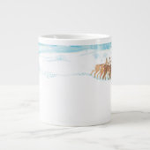 Roe Deer wintersneeuwlandschap Extra Grote Beker (Voorkant)