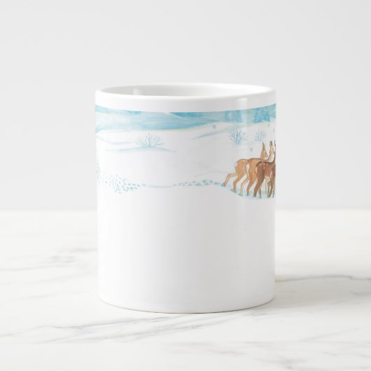 Roe Deer wintersneeuwlandschap Extra Grote Beker (Voorkant)