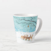 Roe Deer wintersneeuwlandschap Latte Mok (Rechterhoek)