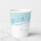 Roe Deer wintersneeuwlandschap Papieren Bekers (Voorkant)