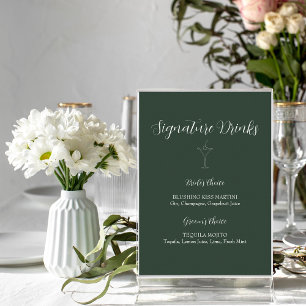 ROE Dusky Green & White Signature Drinken Sign Poster