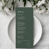 ROE Dusky Green & White Simple Weight Dinner Menu