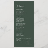 ROE Dusky Groen & Wit Eenvoudig Wieden Diner Menu (Voorkant)