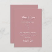 ROE Roze & Wit Eenvoudige Bruiloft Bedankkaart (Voorkant / Achterkant)