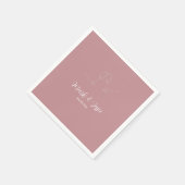 ROE Roze & Wit Eenvoudige Bruiloft Servet (Hoek)