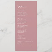 ROE Roze & Witte Eenvoudige Trouw Dinner Menu (Voorkant)