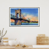  Roebling Suspension Bridge, Cincinnati, OH Poster (Keuken)