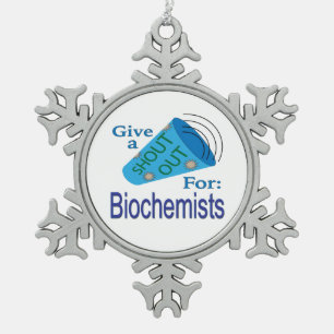 Roeffelen voor biochemici tin sneeuwvlok ornament