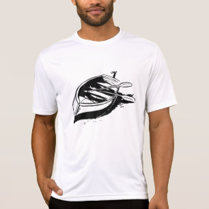 Roeiboot Illustratie Nautilus Zwart en Wit T-shirt