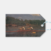 Roeiboot Race op de rivier Cadeaulabel (Voorkant (Horizontaal))