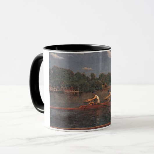 Roeiboot Race op de rivier Mok (Voorkant links)