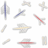 Roeiboot Rood Blauw Roeiclub Sticker (Voorkant)