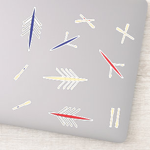 Roeiboot Rood Blauw Roeiclub Sticker